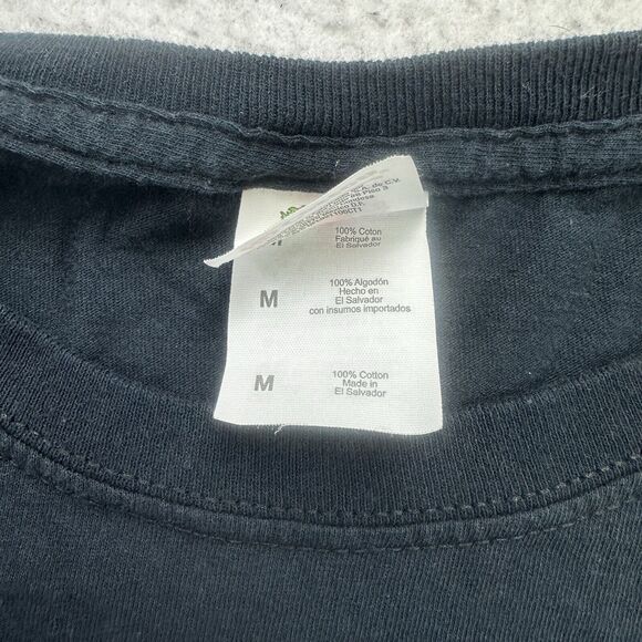 Alien Christmas Shirt Mens Medium M Black Believe Short Sleeve Holiday Cotton - Picture 9 of 9